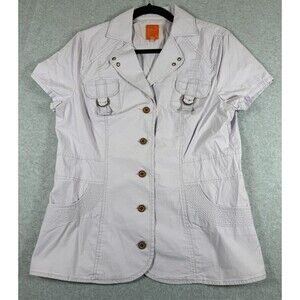 Workers for Freedom‎ Lilac Cotton Button Front Retro Blouse  Sz 14, SKU 136